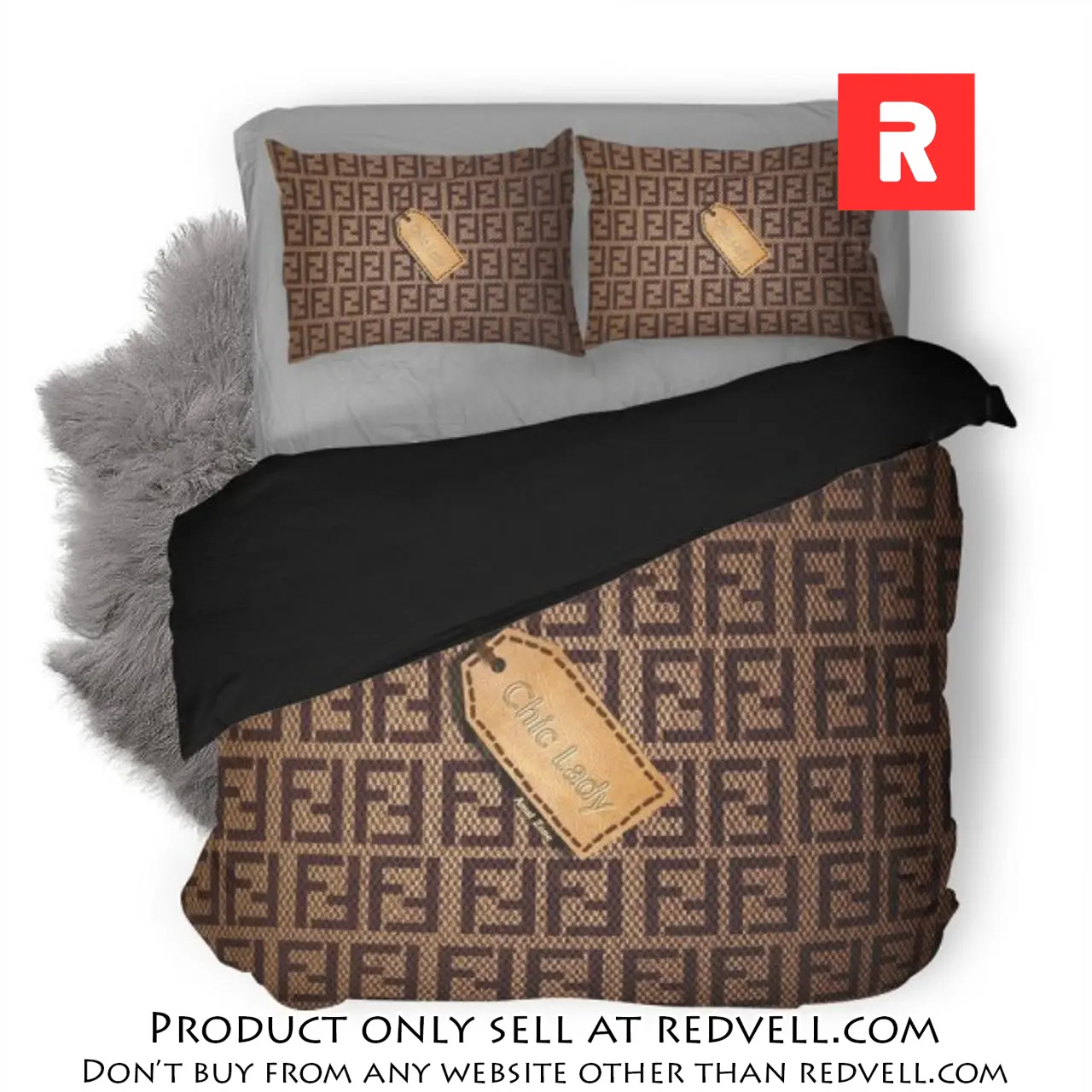 Fendi chic lady luxury logo fashion brand premium bedding set home decor rv3839128